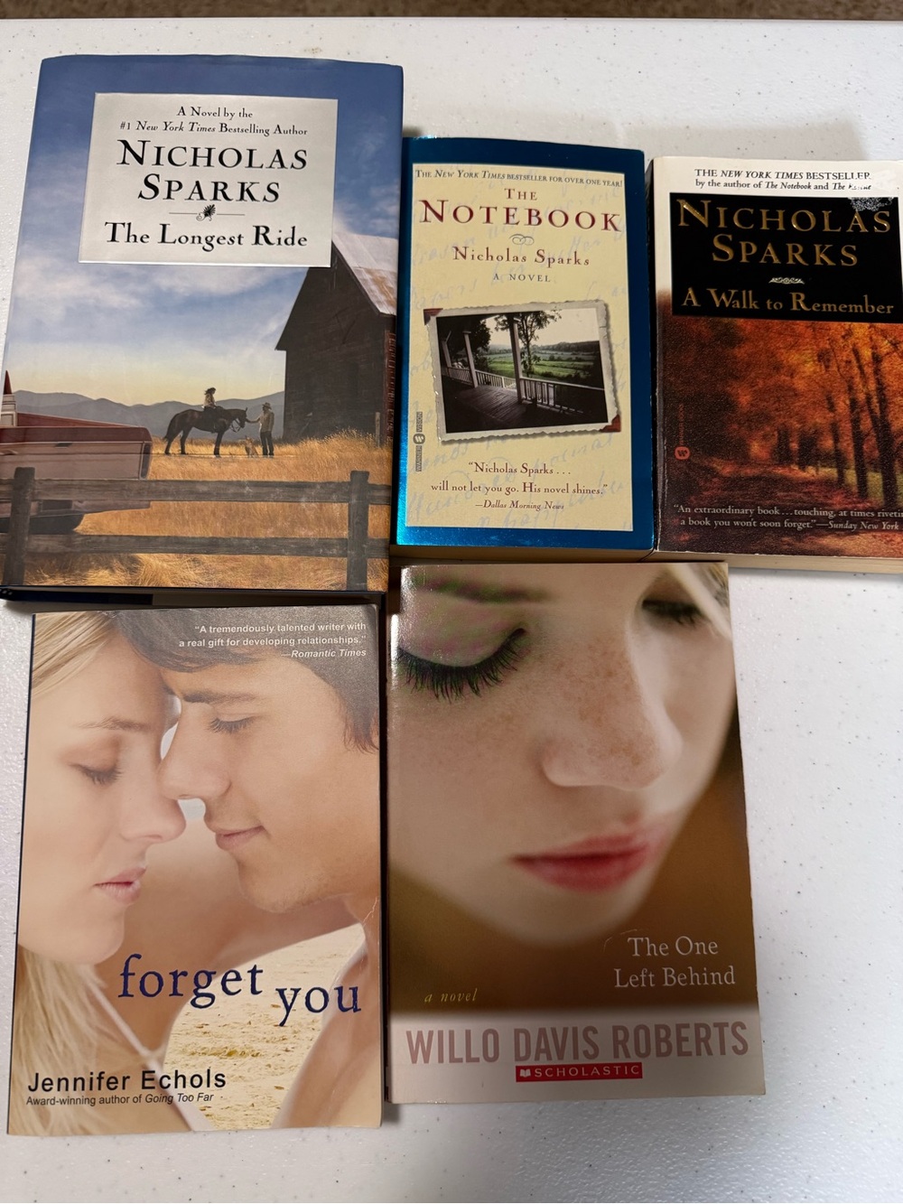 Nicholas Sparks Romance Bundle plus 2 others.